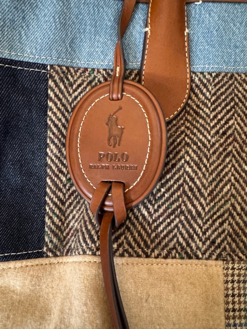 RALPH LAUREN POLO tweed and leather tote, one size, NWOT - Picture 15 of 16